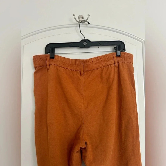 American Eagle linen blend Boho High Rise Casual Pants Camel Brown size medium - Picture 10 of 11